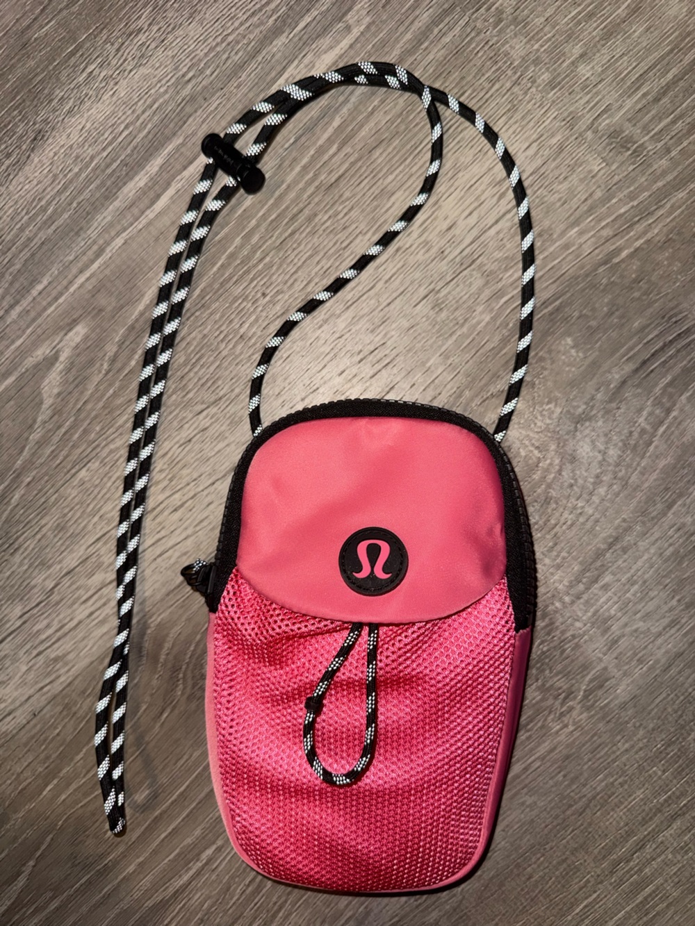 lululemon athletica Pink Mesh Crossbody Pouch with Rope Strap